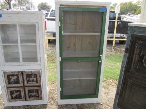 Primitive-style cabinet made from repurposed materials
