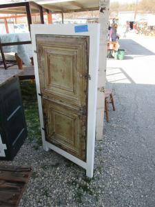 Primitive-style cabinet made from repurposed materials