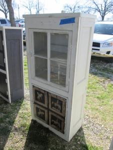 Primitive-style cabinet made from repurposed materials