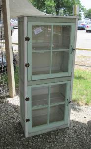 Primitive-style cabinet made from repurposed materials