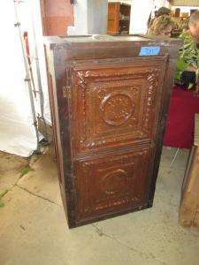 Primitive-style cabinet made from repurposed materials