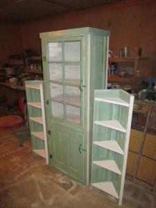 Primitive-style cabinet made from repurposed materials