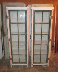 Primitive-style cabinet made from repurposed materials