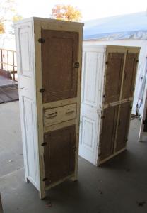 Primitive-style cabinet made from repurposed materials