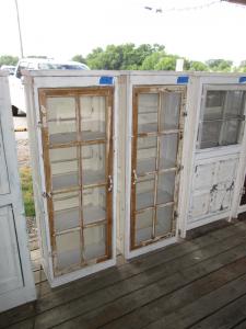 Primitive-style cabinet made from repurposed materials