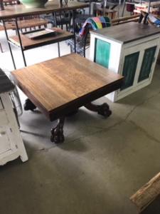 Primitive-style table made from repurposed materials