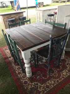 Primitive-style cabinet made from repurposed materials