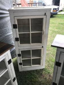 Primitive-style cabinet made from repurposed materials