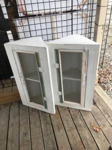 Primitive-style cabinet made from repurposed materials
