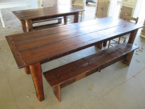Primitive-style table made from repurposed materials