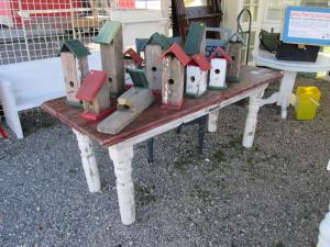 Primitive-style table made from repurposed materials