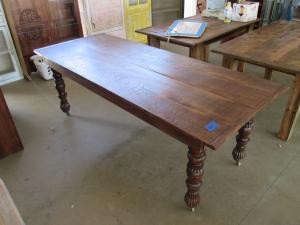 Primitive-style table made from repurposed materials