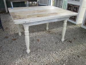 Primitive-style table made from repurposed materials