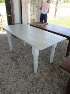 Primitive-style table made from repurposed materials