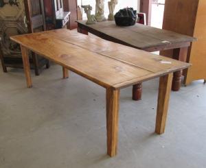 Primitive-style table made from repurposed materials