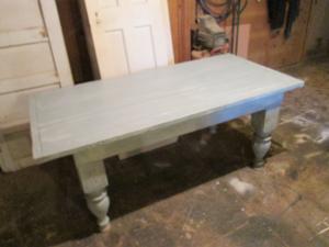 Primitive-style table made from repurposed materials