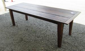 Primitive-style table made from repurposed materials
