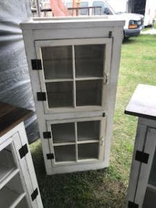 Primitive-style cabinet made from repurposed materials