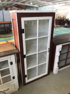 Primitive-style cabinet made from repurposed materials